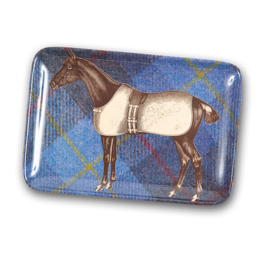 Equus Tweed Melamine Valet Tray - Blanketed Horse