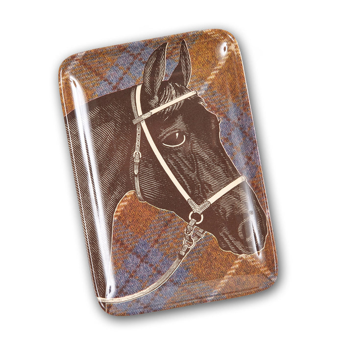 Equus Tweed Melamine Valet Tray - Bridled Horse