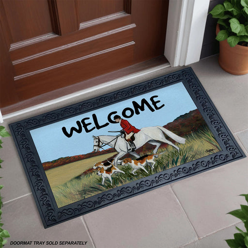 Foxhunt Welcome Door Mat and Tray