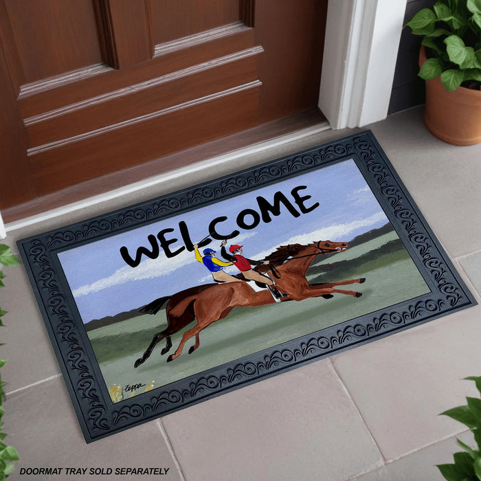 Vintage Racers Welcome Door Mat and Tray