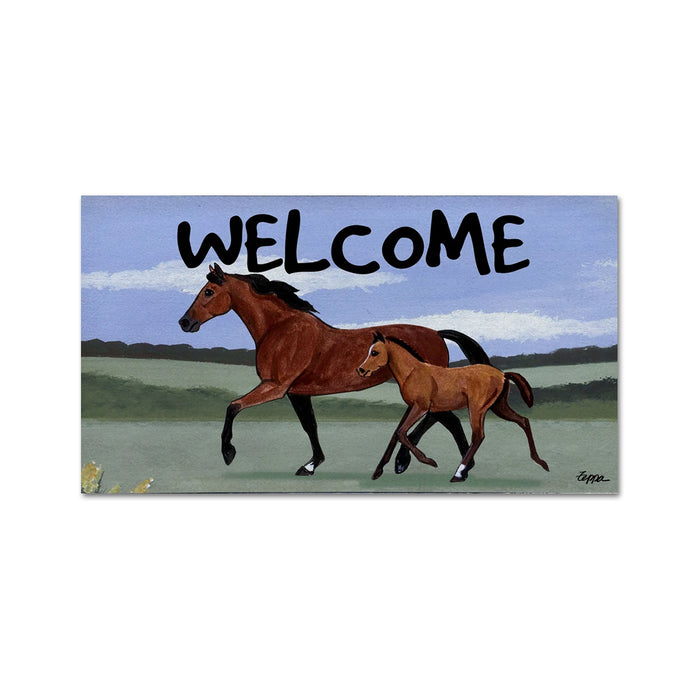 Mare & Foal Welcome Door Mat Insert