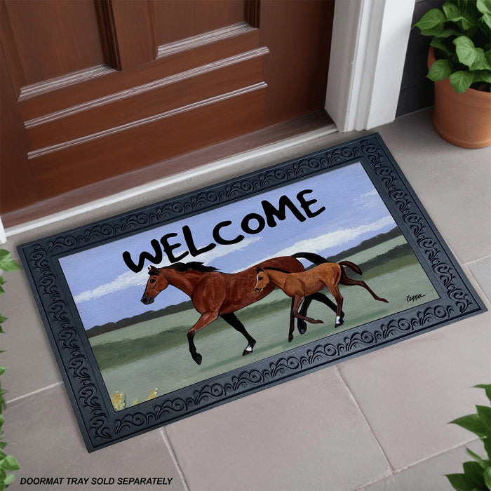 Mare & Foal Welcome Door Mat and Tray