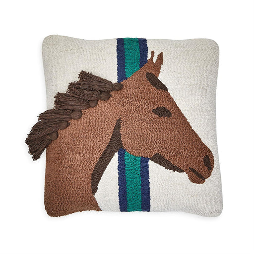 Horse Country Punch Embroidered Pillow