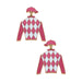 Timberlake Racing Silks Enamel Drop Earrings - Pink & White