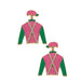 Justify Racing Silks Enamel Drop Earrings - Pink & Green