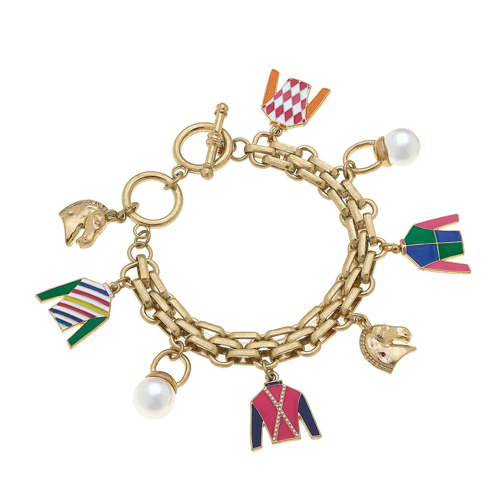 Kentucky Derby Enamel Horsebit Bangle