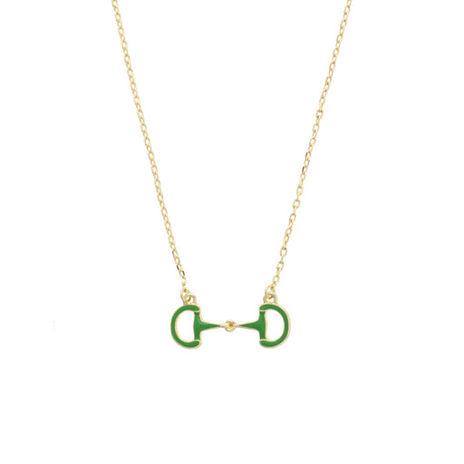 Eclipse Enamel Snaffle Bit Necklace - Green