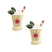 Kentucky Derby Mint Julep Enamel Stud Earrings - Gold