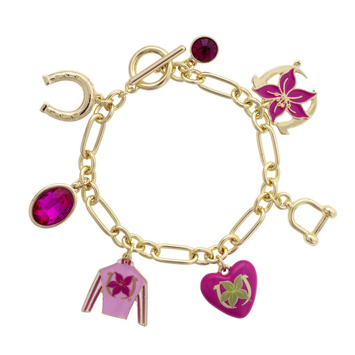 Kentucky Oaks Enamel Charms Bracelet in Pink