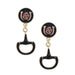 Kentucky Derby Black Enamel Snaffle Bits Earrings
