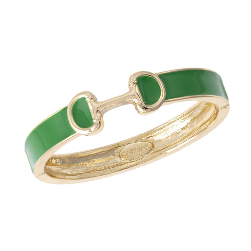 Majesty Equestrian Enamel Snaffle Bit Bangle - Green