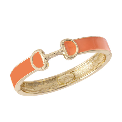 Majesty Equestrian Enamel Snaffle Bit Bangle - Orange