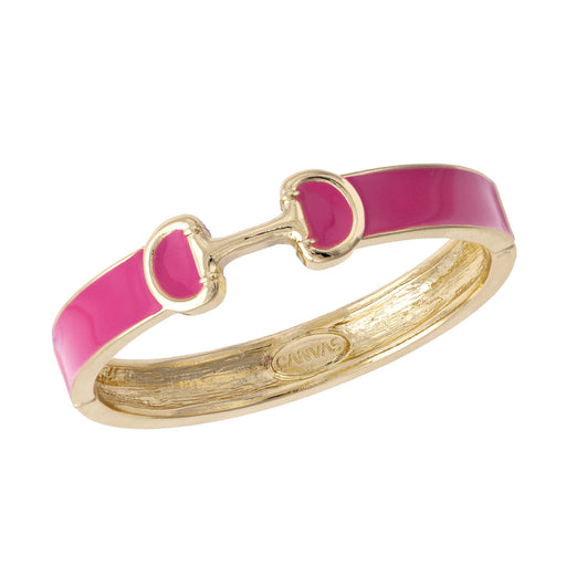 Majesty Equestrian Enamel Snaffle Bit Bangle - Pink