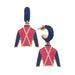 Dixie Jockey Silks Huggie Enamel Drop Earrings - Navy & Pink