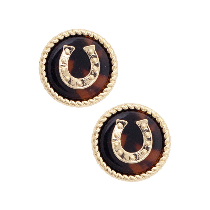 Horseshoe Tortoise Stud Earrings