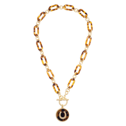 Horseshoe Tortoise Linked Toggle Front Necklace