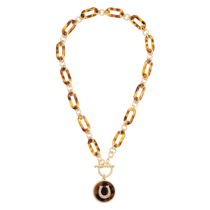 Horseshoe Tortoise Linked Toggle Front Necklace