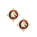 Equestrian Intaglio Stud Earrrings in Tortoise