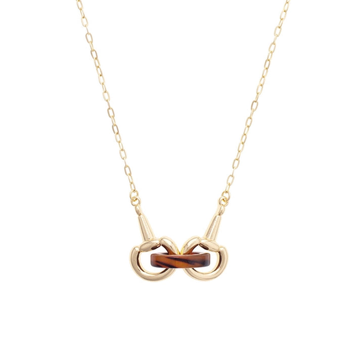 Equestrian Snaffle Bit Tortoise Adjustable Necklace