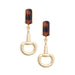 Equestrian Snaffle Bit Tortoise Drop Earrings