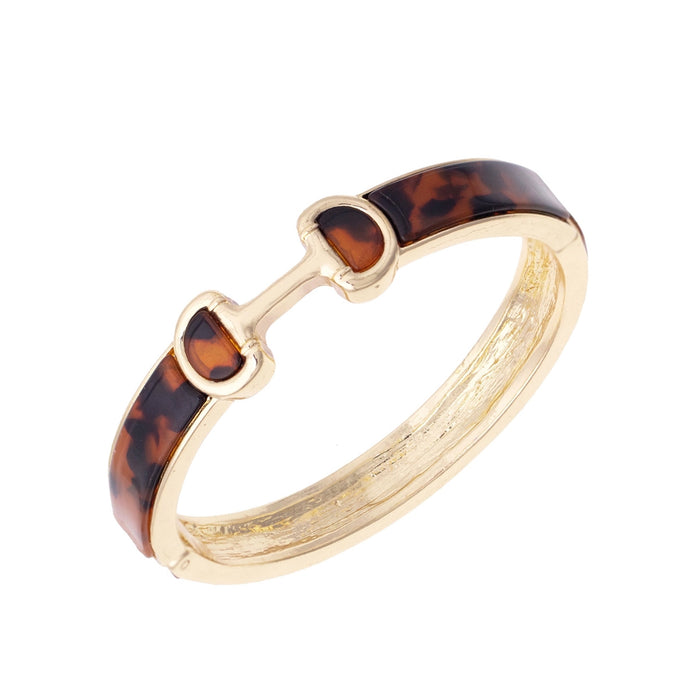 Equestrian Snaffle Bit Tortoise Hinged Bangle