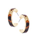 Equestrian Linked Stirrups Tortoise Hoop Earrings