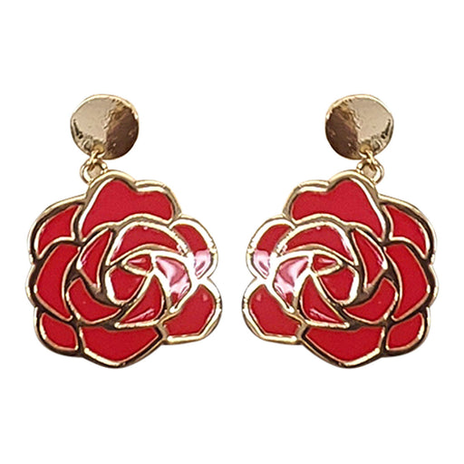 Kentucky Derby Red Rose Earrings