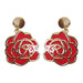 Kentucky Derby Red Rose Earrings