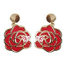 Kentucky Derby Red Rose Earrings