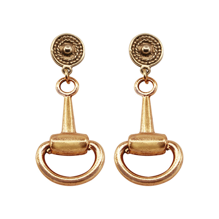 Equestrian Baroque Bit Earrings - Gold
