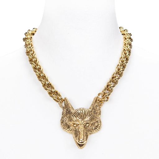 Fox Sculptural Bold Choker Necklace - Gold