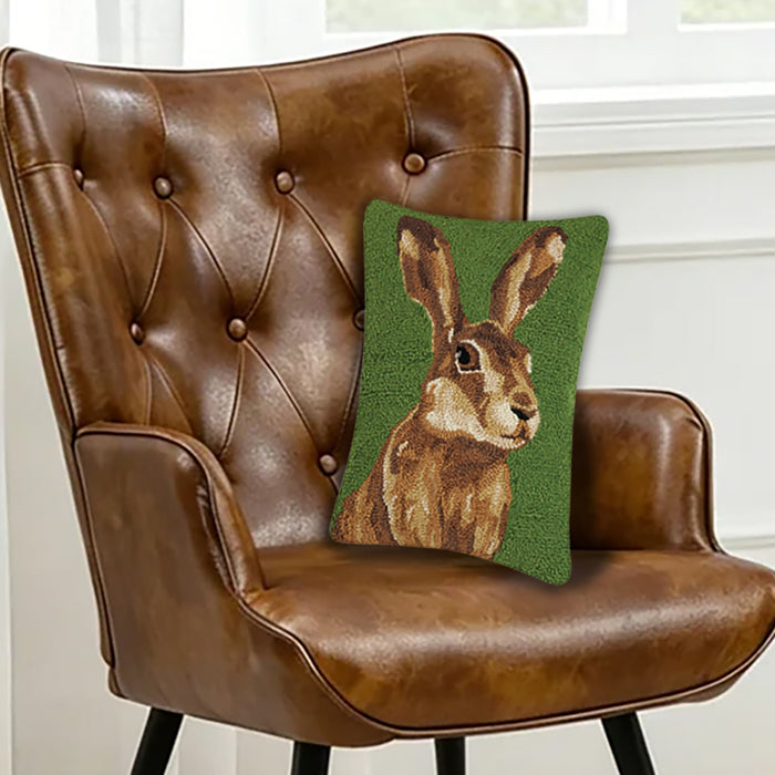 Jack Rabbit Hooked Pillow 20" x 14"