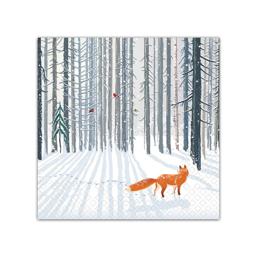 Winter Fox Trail Paper Beverage Napkins