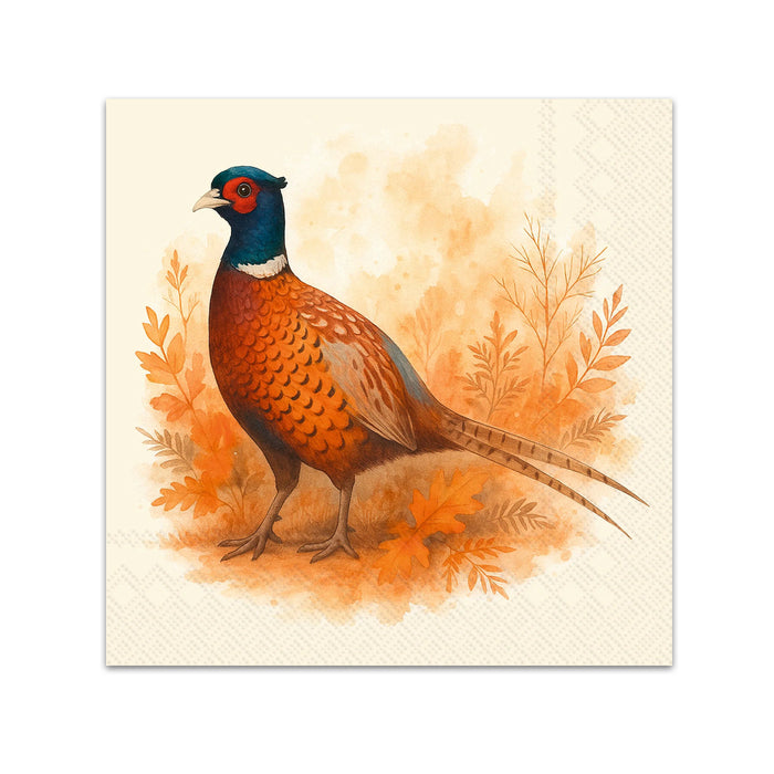 Pheasant Field Paper Beverage Napkins
