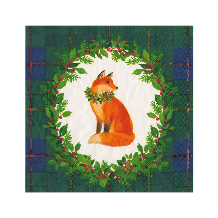 Tartan Fox Paper Beverage Napkins