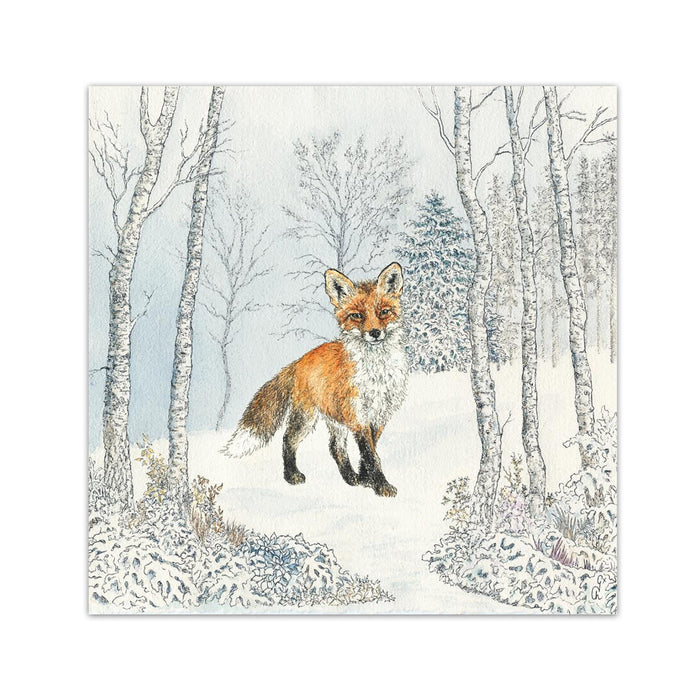 Fox Winter Trek Paper Beverage Napkins