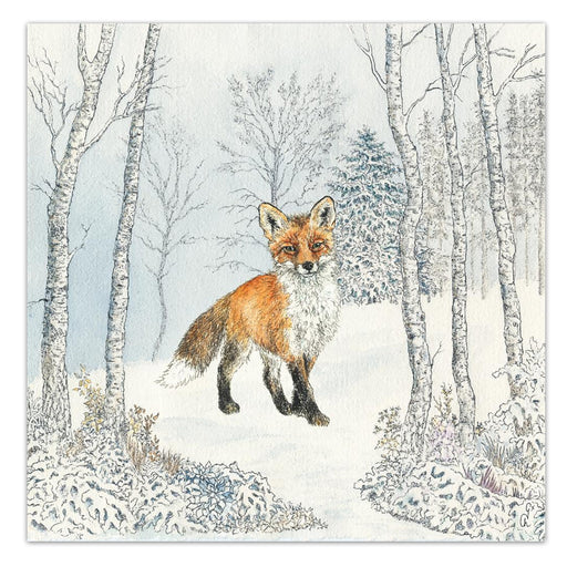 Fox Winter Trek Paper Luncheon Napkins