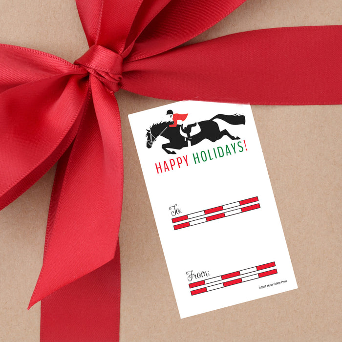 Happy Holidays Jumper Equestrian Gift Tags