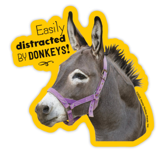 Easily Distracted Donkey Sticker