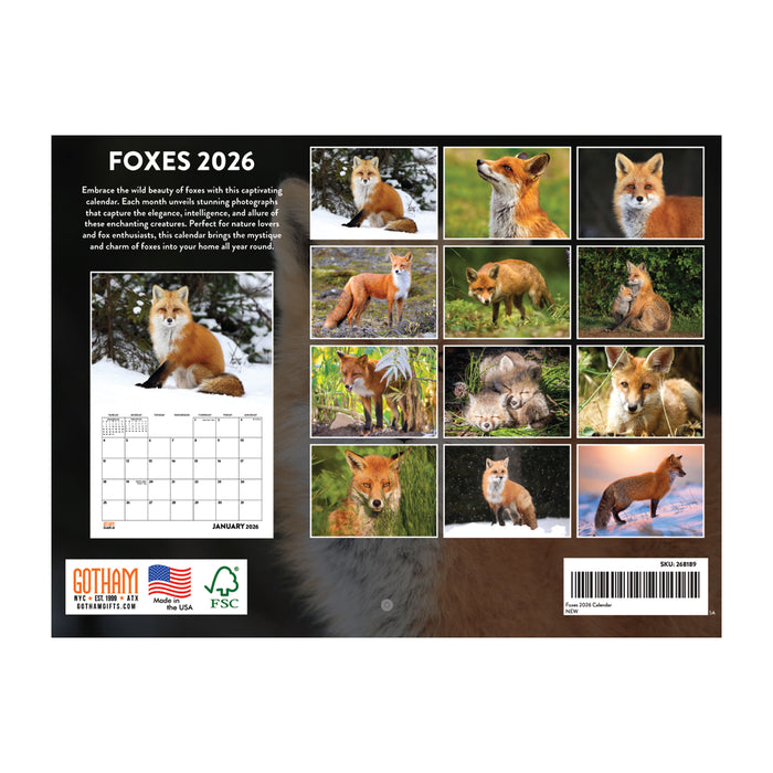 2026 Red Fox Wall Calendar