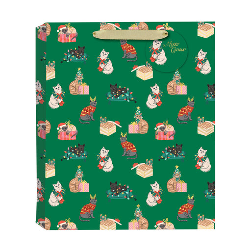 Cozy Catmas Paper Gift Bag - Large