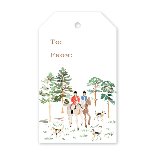 Equestrian Toile Gift Tags - Pkg 8