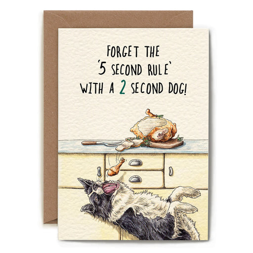 Five Second Rule - Funny Dog Note Card