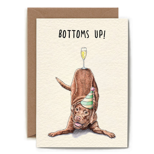 Bottoms Up - Funny Dog Note Card