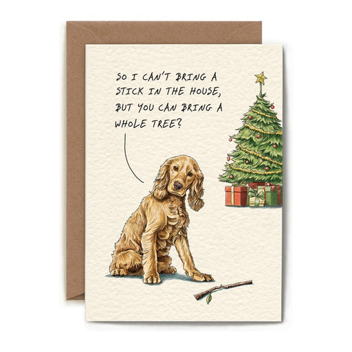 Christmas Stick Card - Funny Dog Christmas Card