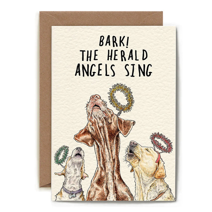 Bark the Herald Angels Sing- Funny Dog Christmas Card