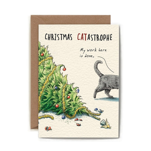 Christmas Catastrophe Card -Funny Cat Christmas Card