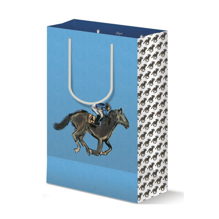 Racehorse & Jockey Large Paper Gift Bag