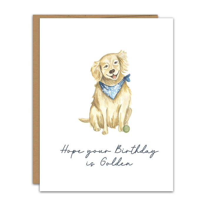 Golden Birthday Dog Themed Card 