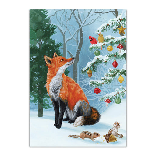 Forest Fox Christmas Tree Cards - Box of 8